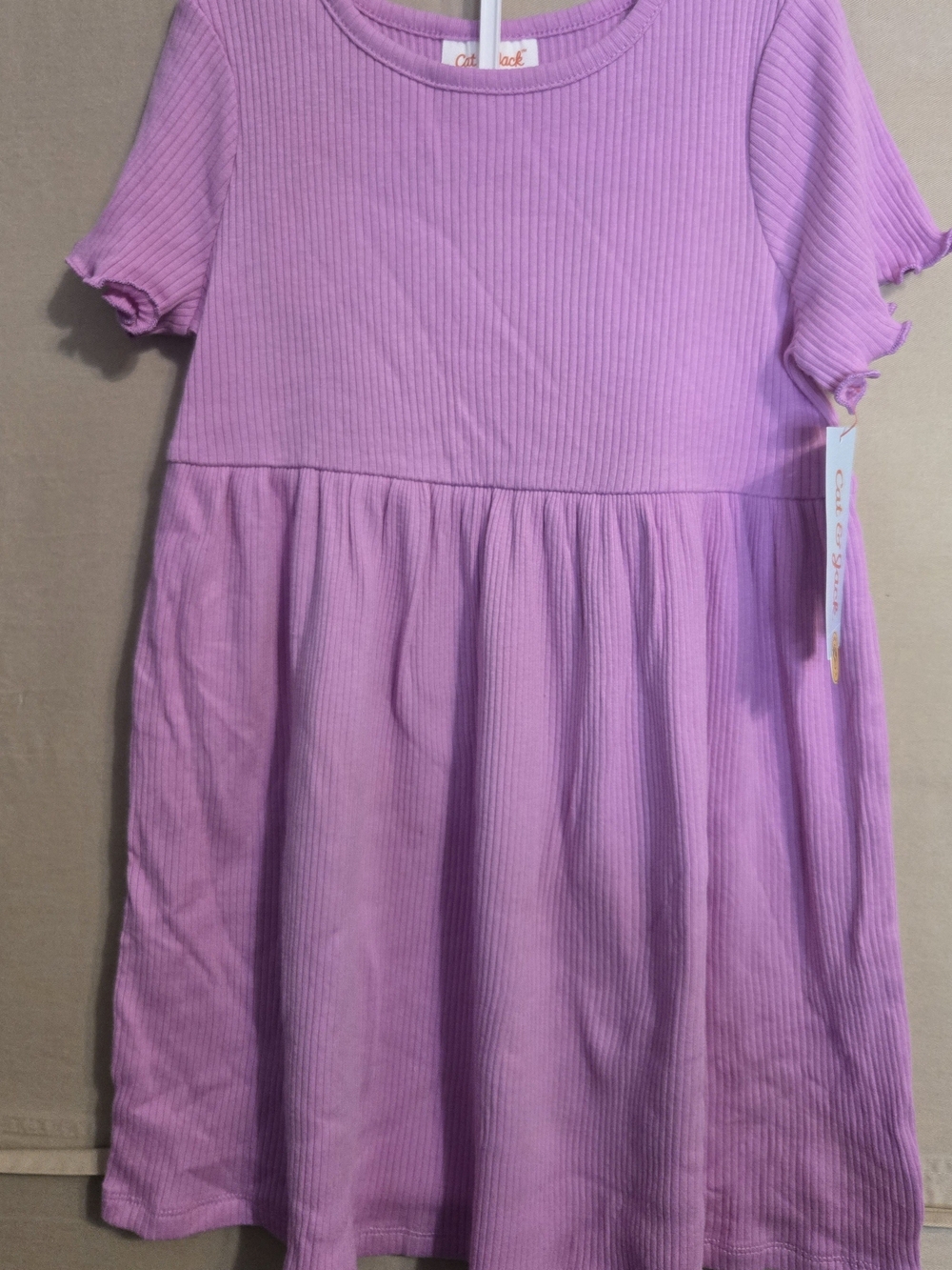 Pink Ribbed Short-Sleeve Girls' Dress  By Cat &Jack
